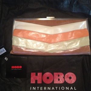 Hobo International Valentina CHV Metallic Frame Clutch w dust bag